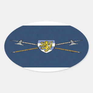 Medieval Poleaxes and Shield Oval Sticker