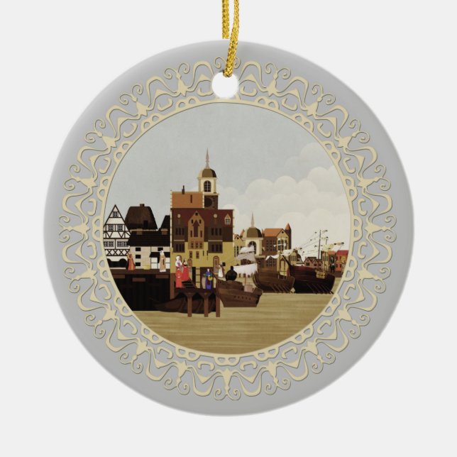 Medieval port ceramic ornament (Front)