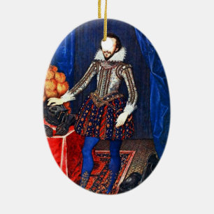 Medieval Portrait Ceramic Ornament