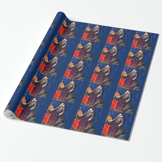 Medieval Portrait Wrapping Paper (Unrolled)