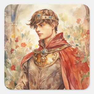 Medieval Prince Square Sticker