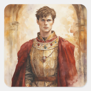 Medieval Prince Square Sticker