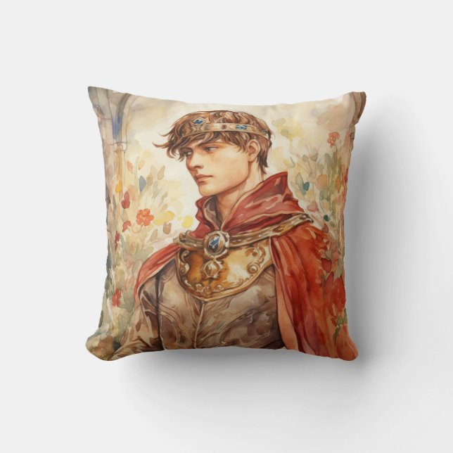 Medieval Prince Throw Pillow (Front)