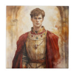 Medieval Prince Tile<br><div class="desc">A Watercolour portrait of a Medieval prince</div>