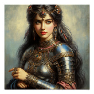 Medieval princess warrior poster