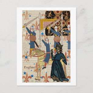 Medieval Queen and Knights Postcard