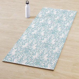 Medieval rabbit in art nouveau pattern yoga mat