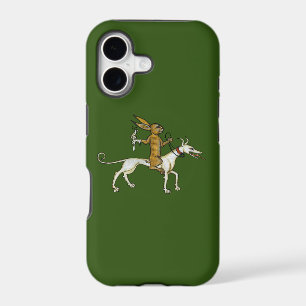 Medieval Rabbit Riding Dog and Holding Snail