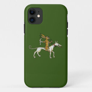 Medieval Rabbit Riding Dog and Holding Snail iPhone 11 Case