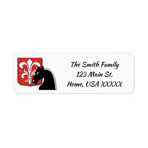 Medieval Red and Black Knight and Shield