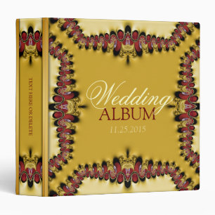 Medieval Red Gold Lace Wedding Album Binder