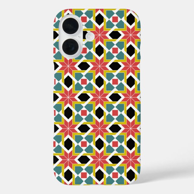 Medieval Red Green Black Saltire Cross Pattern Case-Mate iPhone Case (Back)