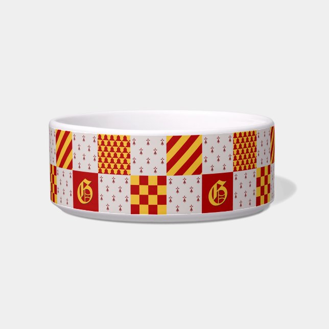 Medieval Red Yellow Magical Fantasy Heraldic Bowl (Left)