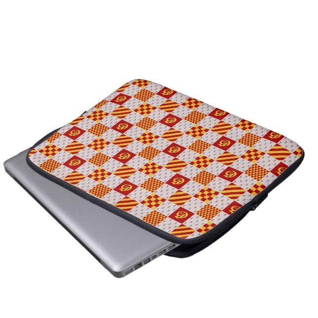 Medieval Red Yellow Magical Fantasy Heraldic Laptop Sleeve (Front Bottom)