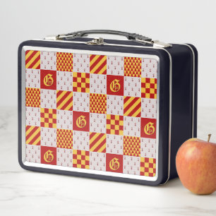 Medieval Red Yellow Magical Fantasy Heraldic Metal Lunch Box
