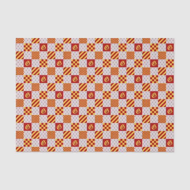 Medieval Red Yellow Magical Fantasy Heraldic Tissue Paper (Front)