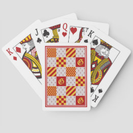 Medieval Red Yellow Vair Ermine Heraldic Pattern Playing Cards