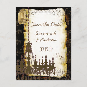 Medieval Renaissance Chandelier Save the Date Announcement Postcard