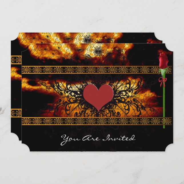 Medieval Renaissance Clouds  Wedding Invitations (Front/Back)