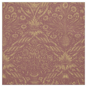Medieval Renaissance Era Flower Vase Pattern Fabric