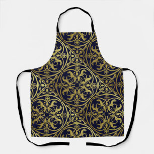 Medieval Renaissance Herald Lion Leopard Metallic Apron