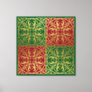 Medieval Renaissance Herald Lion Leopard Metallic Canvas Print