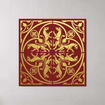 Medieval Renaissance Herald Lion Leopard Metallic 