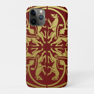 Medieval Renaissance Herald Lion Leopard Metallic iPhone 11 Pro Case