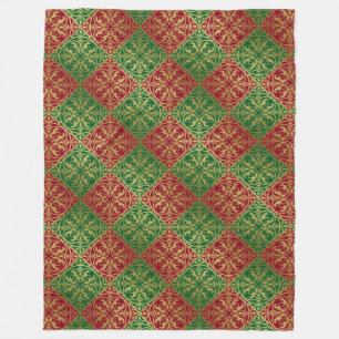 Medieval Renaissance Herald Lion Leopard Metallic  Fleece Blanket