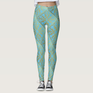 Medieval Renaissance Herald Lion Leopard Metallic Leggings