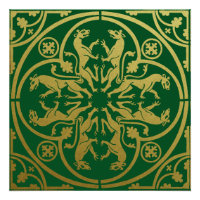 Medieval Renaissance Herald Lion Leopard Metallic