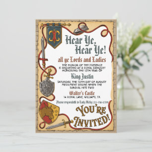 Medieval Renaissance King Birthday Invitation