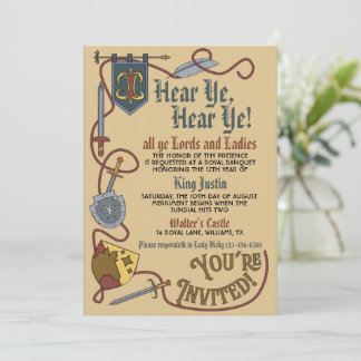 Medieval Renaissance King Birthday Invitation