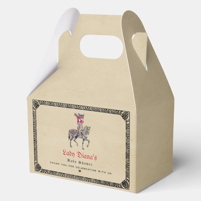 Medieval Renaissance Knight Renfaire Baby Shower Favor Box (Front)