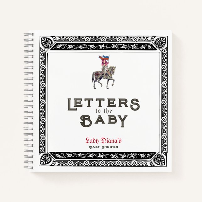 Medieval Renaissance Knight Renfaire W Baby Shower Notebook (Front)