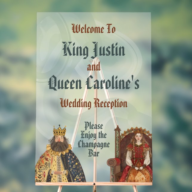 Medieval Renaissance Royal Wedding Acrylic Sign (Neutral)