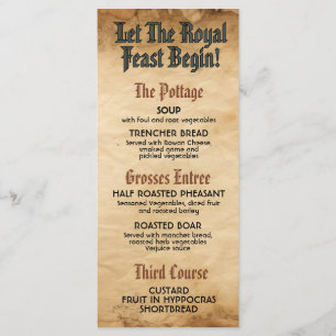 Medieval Renaissance Royal Wedding Menu