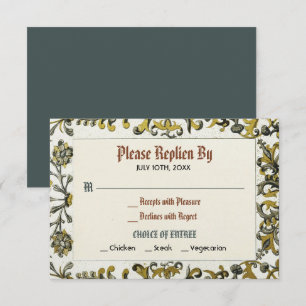 Medieval Renaissance Royal Wedding Rsvp Card