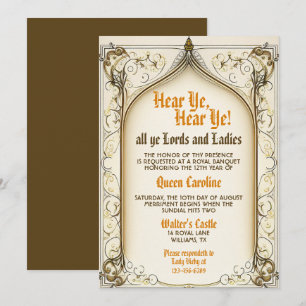 Medieval Renaissance Rustic Birthday Invitation