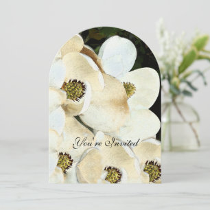 Medieval Renaissance Vintage Bird Magnolia Wedding Invitation