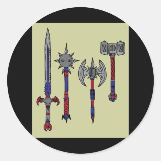 Medieval Retro Vintage Sword Classic Round Sticker
