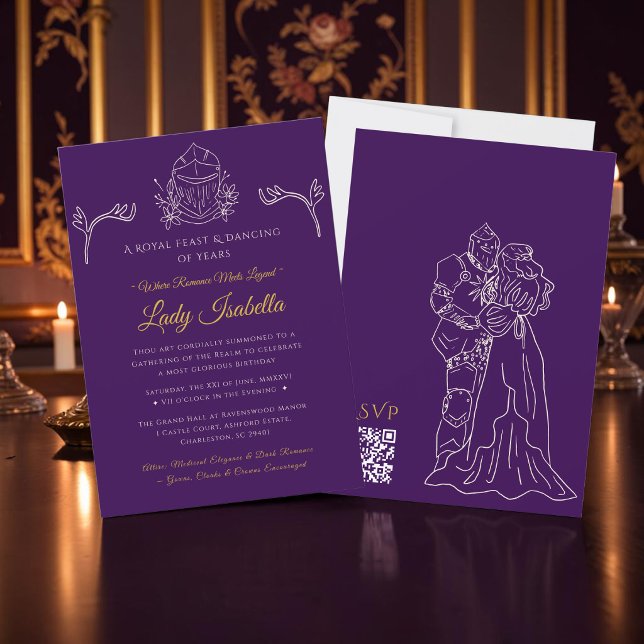 Medieval Romance Birthday Invitation Romantasy (Creator Uploaded)