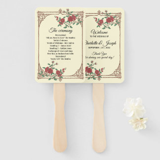 Medieval Romantic Wedding Program Hand Fan