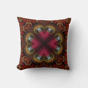 Médiéval Rouge Or Fractage Coeurs Coussin de couss