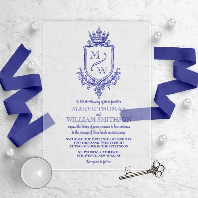 Medieval Royal Crest Monogram Wedding Invitation (Creator Uploaded)