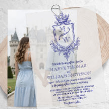 Medieval Royal Crest Monogram Wedding Invitation