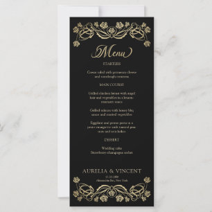 Medieval Royal Roses Sword Wedding Menu