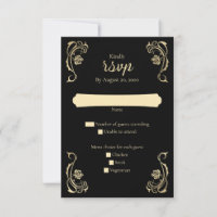 Medieval Royal Roses Wedding RSVP Card
