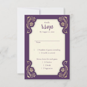 Medieval Royal Roses Wedding RSVP Card
