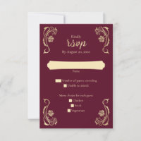 Medieval Royal Roses Wedding RSVP Card